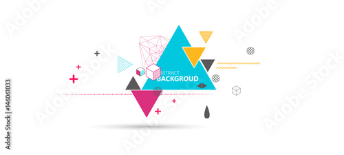 Abstract Background. Geometric elements memphis in the style of 80's. Vector illustration.
