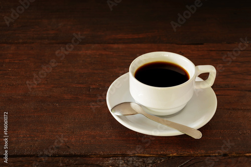 coffee cup on wood table