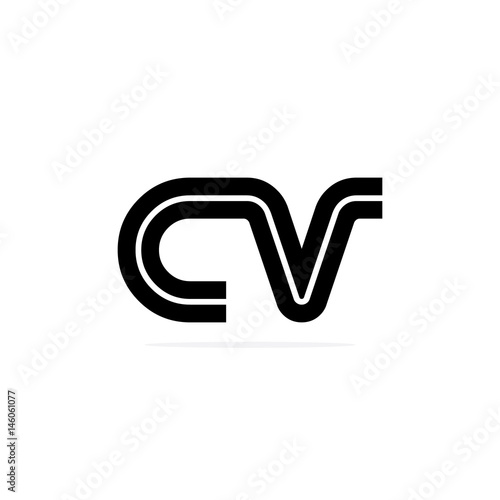 Initial Letter CV Linked Design Logo
