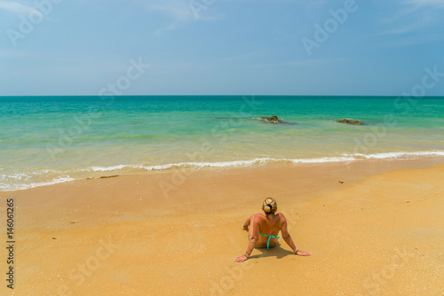Fototapeta Naklejka Na Ścianę i Meble -  Woman at the beach in Thailand