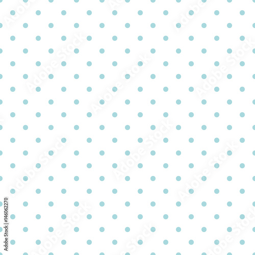 Seamless polka dot blue pattern with circles - Vector
