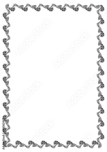 Black and white abstract vertical frame. Copy space. Vector clip art.