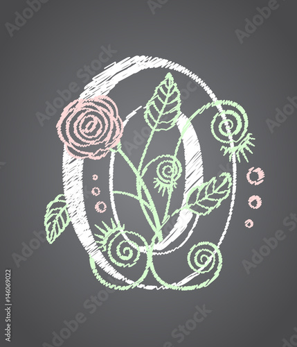 Floral numeral zero for your design