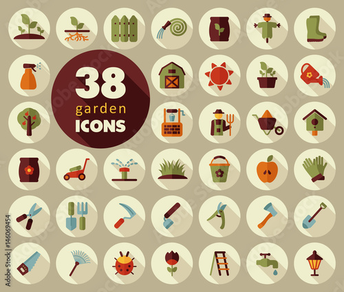 Garden Farm flat vector icon