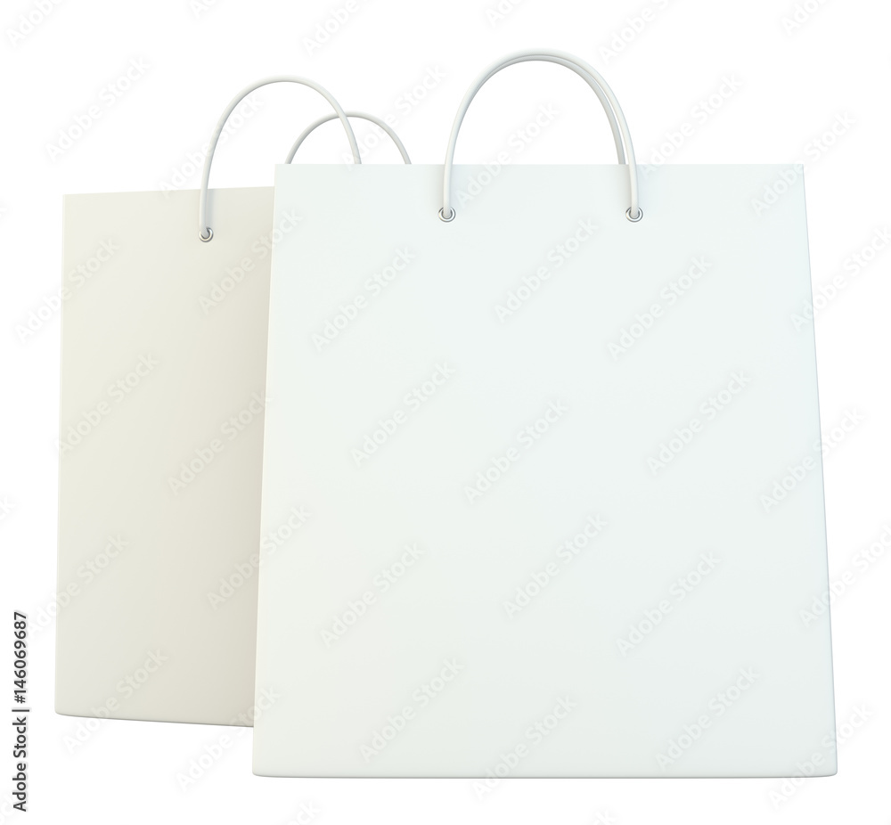 blank shopping paper bags template set. 3d rendering isolated on white background blank shopping paper bags template set. 3d rendering isolated on white background
