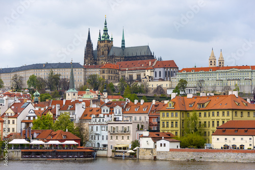 Prague panorama city skyline and castle