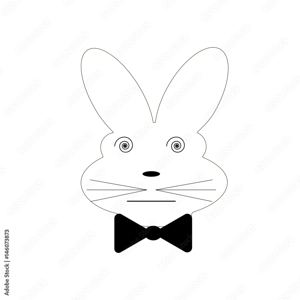 Fototapeta premium Cute Bunny black and White