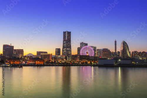 Japan twilight at Yokohama city © thesnake19