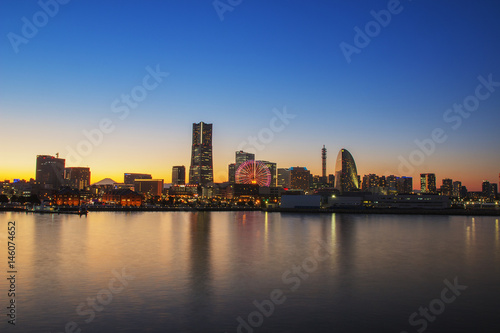 Japan twilight at Yokohama city