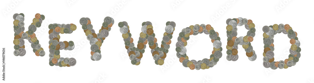 KEYWORD – Coins on white background KEYWORD – Coins on white background