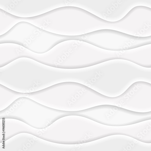 Abstract Vector Seamless Pattern. White and Gray Wave Texture Background Illustration