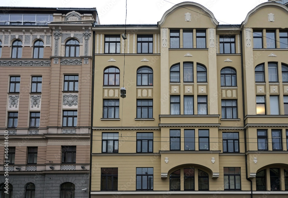 Riga, Bruninieku 2-4, quarter in the Art Nouveau style