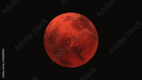 Fototapeta Naklejka Na Ścianę i Meble -  Extremely detailed and realistic high resolution 3D image of Planet Mars. Shot from outer space. Elements of this image are furnished by NASA.