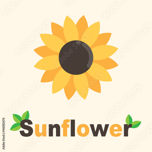 cartoon sunflower with text vector