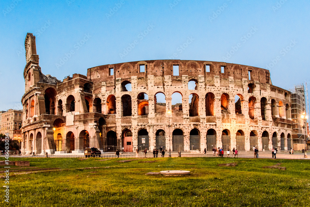 Imperial Forums, Coliseum, Tourists, Arch of Costantine, Rome, Lazio, Italy, Europe