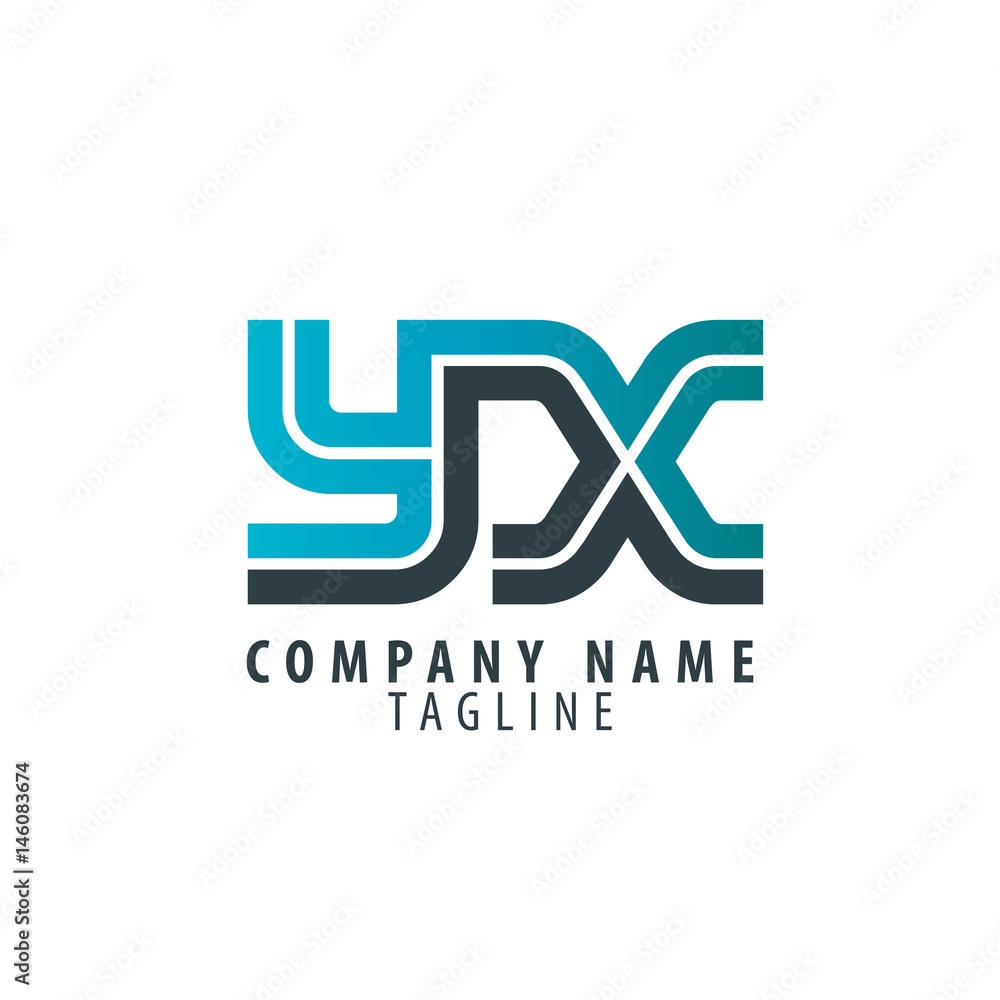 Initial Letter YX Linked Design Logo Initial Letter YX Linked Design Logo