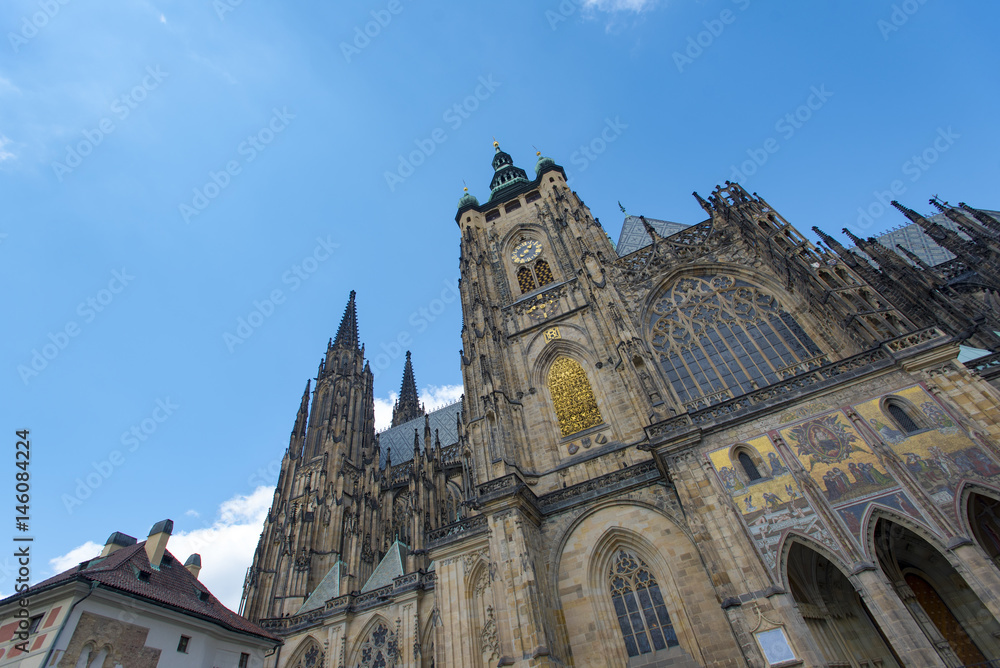 Panoramic view to the St. Vitus cathedral