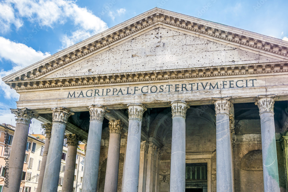 Roman Pantheon facade in Rome