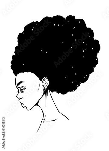 Girl wit afro portrait vector