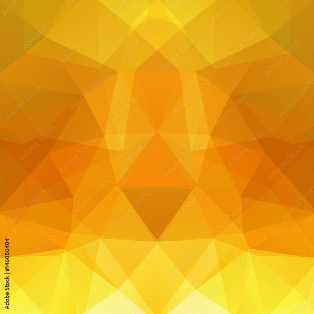 Abstract background consisting of yellow, orange triangles. Geometric design for business presentations or web template banner flyer. Vector illustration Abstract background consisting of yellow, orange triangles. Geometric design for business presentations or web template banner flyer. Vector illustration