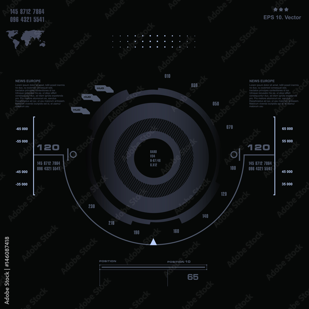Futuristic virtual graphic touch user interface, target Futuristic virtual graphic touch user interface, target