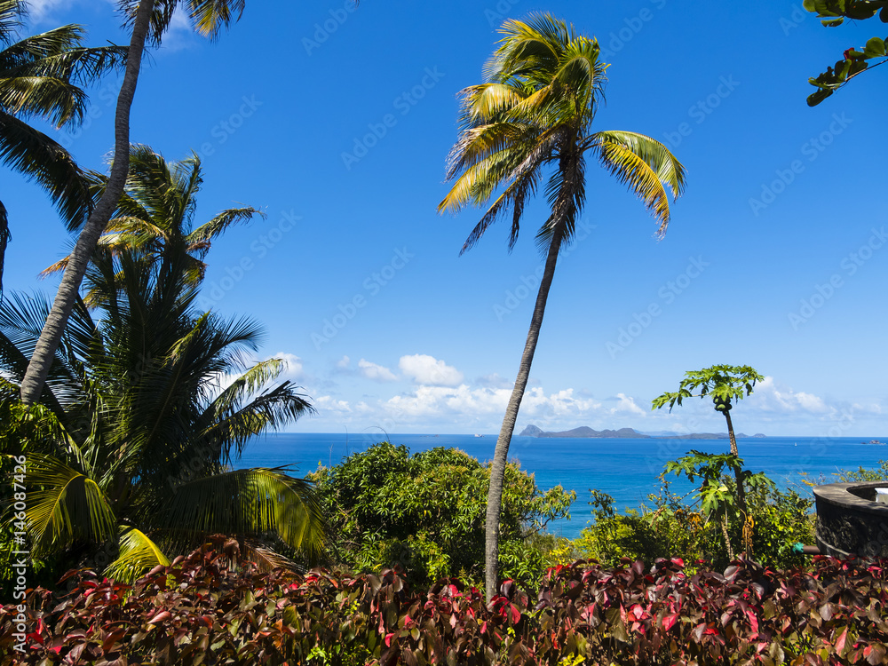 Blick auf Ronde Island und Carriacou, Staint Andrew, St. George, Grenada, Kleine Antillen, Karibik, Mittelamerika