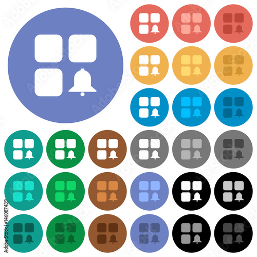 Component alert round flat multi colored icons