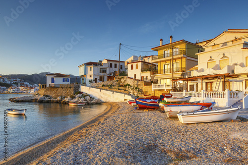 Kokkari village on Samos island, Greece. © milangonda