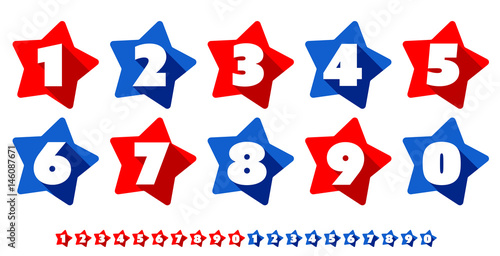 Chiffres 0 à 9 dans étoiles