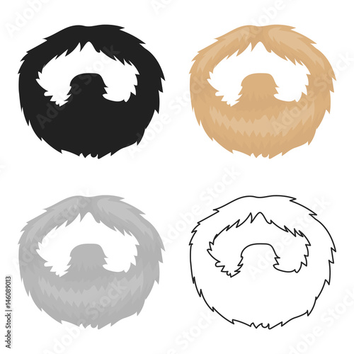 Man's beard icon in cartoon style isolated on white background. Beard symbol stock vector illustration.
