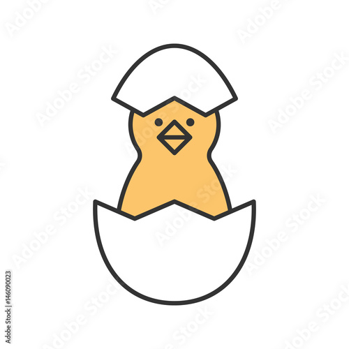Newborn chicken color icon