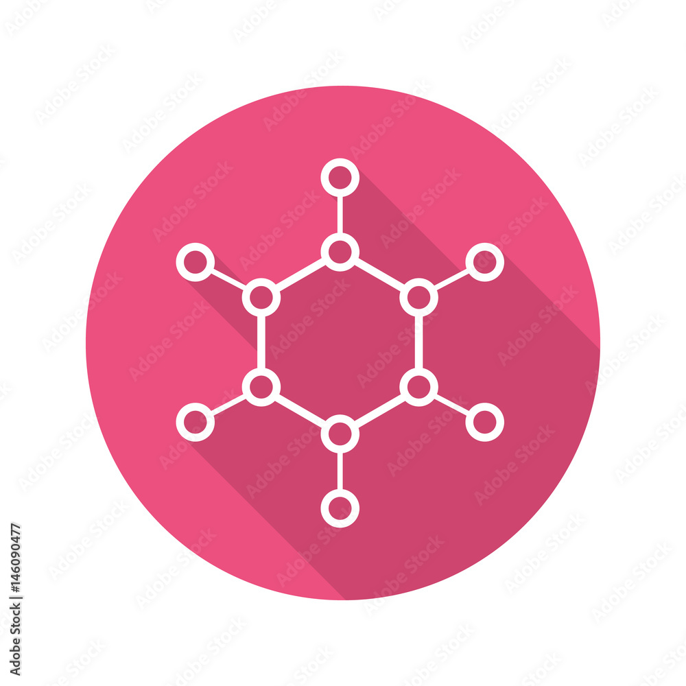 Molecule flat linear long shadow icon Molecule flat linear long shadow icon