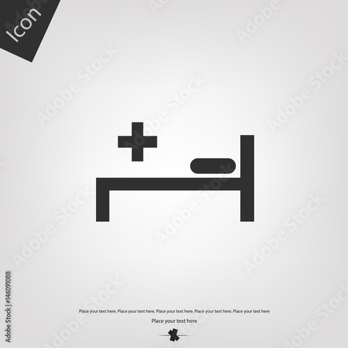 Hospital bed vector icon