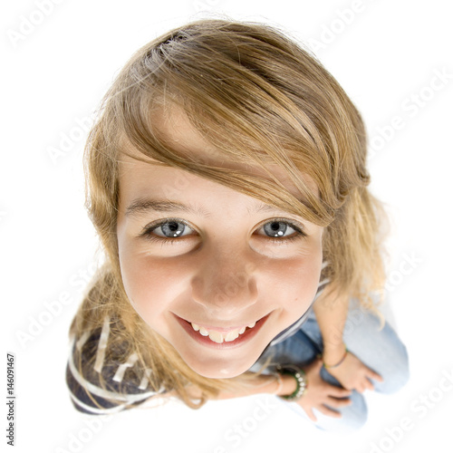 Fényképezés caricature sourire jeune fille grand angle