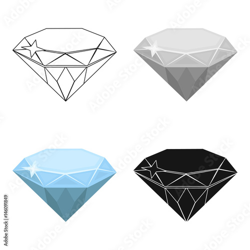 Gem diamond. A valuable prize in the casino.Kasino single icon in cartoon style vector symbol stock illustration.