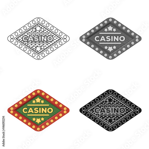 The emblem of the playing club with the inscription of the casino.Kasino single icon in cartoon style vector symbol stock illustration.