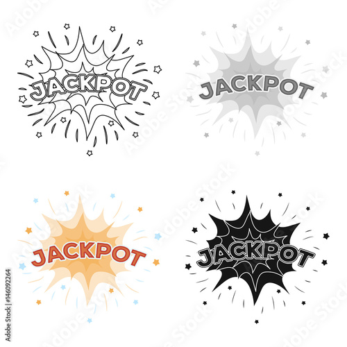 Jackpot, winnings at the casino. The greatest win in the game club.Kasino single icon in cartoon style vector symbol stock illustration.