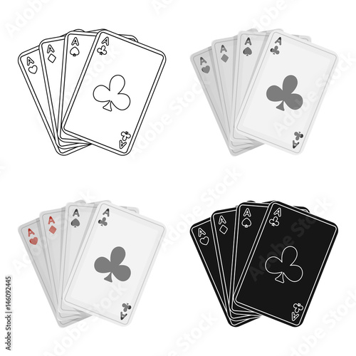 Playing plastic cards for playing poker in the casino. A popular game in the casino.Kasino single icon in cartoon style vector symbol stock illustration.
