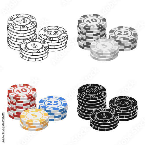 Playing chips. The settlement coin in the casino.Kasino single icon in cartoon style vector symbol stock illustration.