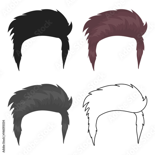 Man's hairstyle icon in cartoon style isolated on white background. Beard symbol stock vector illustration.