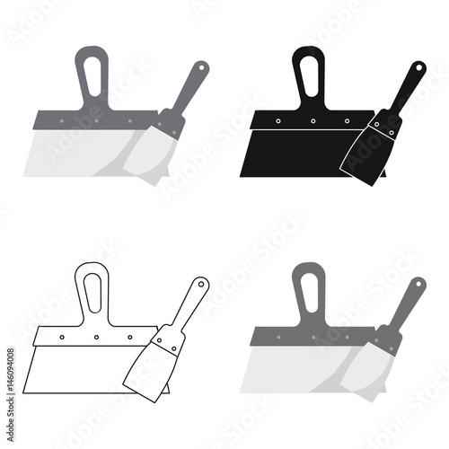 Putty knives icon in cartoon style isolated on white background. Build and repair symbol stock vector illustration.