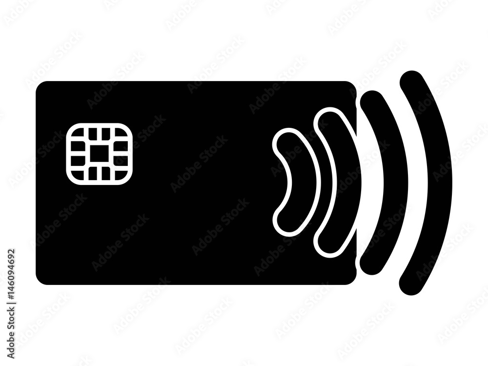 A new way to pay Contactless payment Modern credit card on white background A new way to pay Contactless payment Modern credit card on white background