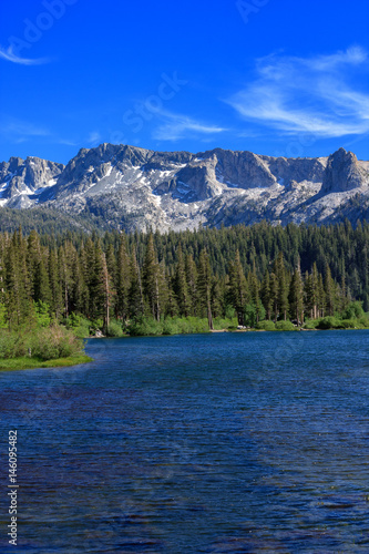 Lakeside View with Mountain and Forest in Mammoth Lakes
