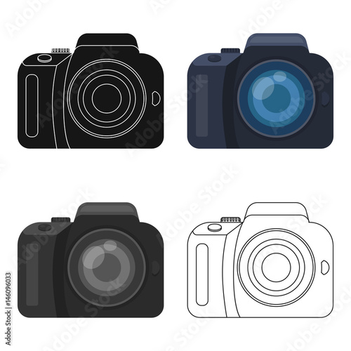 Camera detective. Camera, for shooting the scene, and to commit murder.Detective single icon in cartoon style vector symbol stock illustration.