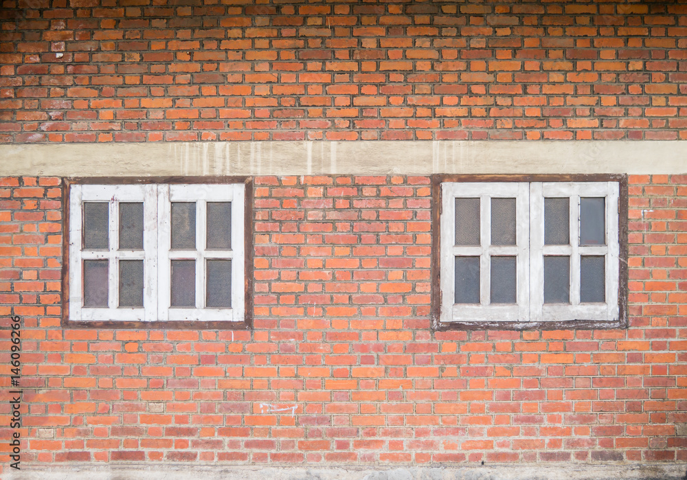 Old brickwall and the window