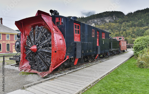 Old snow blower train at Skagway, Alaska