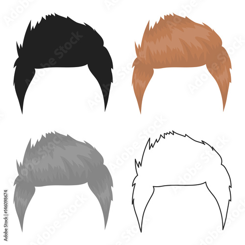 Man's hairstyle icon in cartoon style isolated on white background. Beard symbol stock vector illustration.