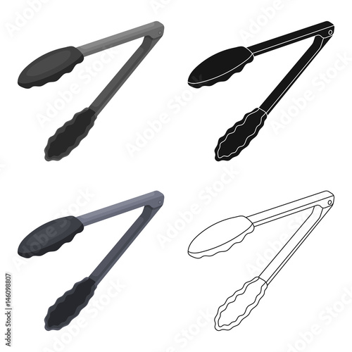 Meat tongs.BBQ single icon in cartoon style vector symbol stock illustration web.