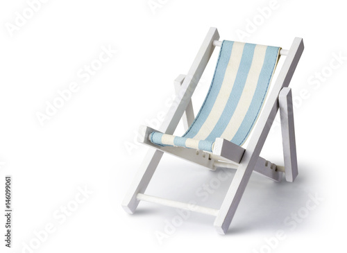 Beach chair isolated on white background with clipping path