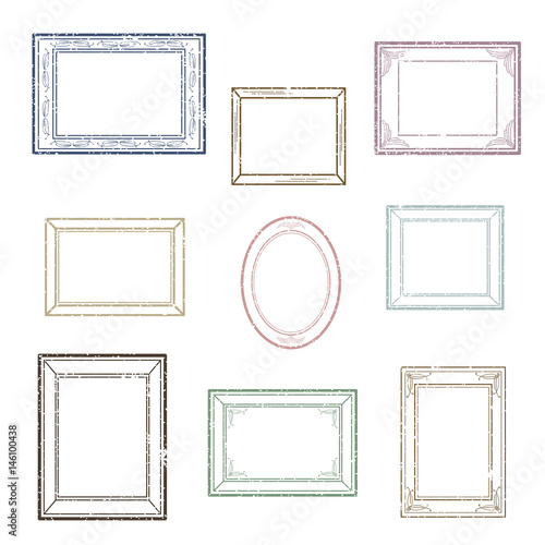 額縁 レトロ スタンプ風  / vector eps 